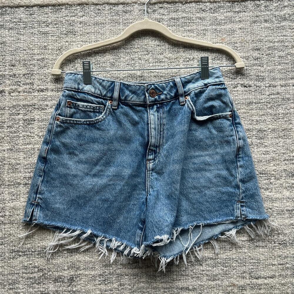 Garage Denim Shorts 26 High Rise Mom Fit Cutoff Distressed Trendy - Picture 3 of 8